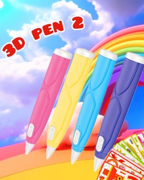 Ручка 3D 6-1 3-го поколения 3Д ручка для рисования пластиком набор с трафаретами | HappyShop 1583 фото