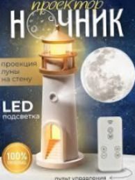 Ночник маяк с проекцией луны Ночник светильник с проекцией Ночник маяк Lighthouse Moon | HappyShop 2331 фото