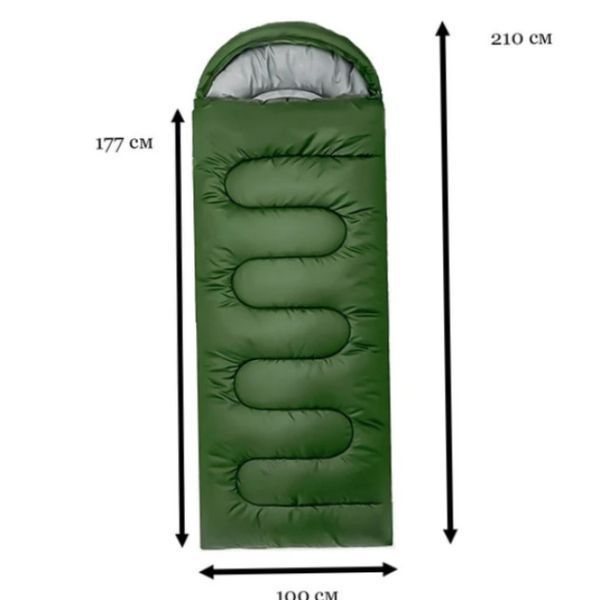 Теплий спальний мішок King Size (220х70см) Хакі спальник ковдра | HappyShop 1742 фото