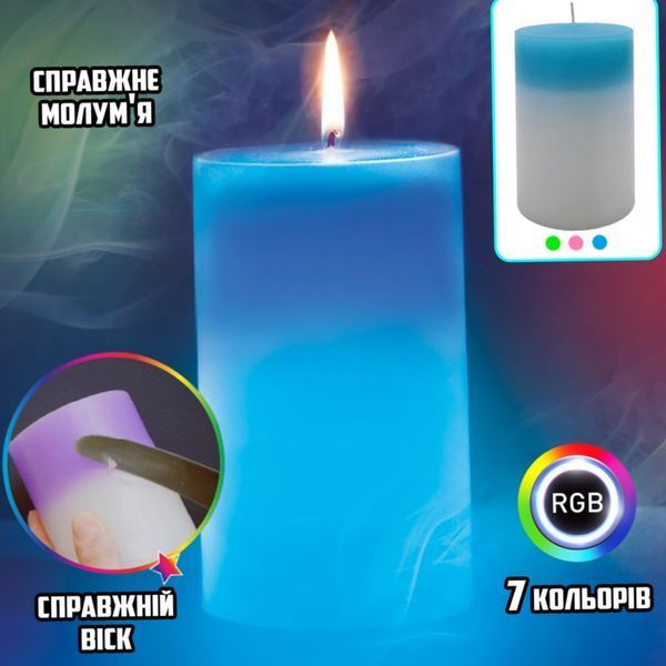 Магічна свічка з воску та підсвіткою Свічка Candled Madic хамеліон | HappyShop 1342 фото