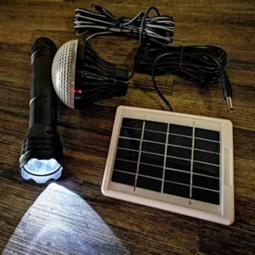 Ліхтар ручний CCLAMP CL-038 з LED лампою та сонячною панеллю Комплект зі світлодіодним ліхтариком та 3 Вт/панеллю | HappyShop 1613 фото