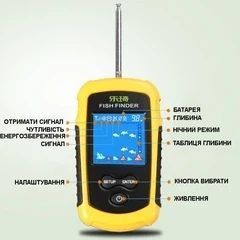 Эхолот Lucky FFC1108-1 Lucky эхолот для рыбалки с проводным датчиком Портативный эхолот универсальный | HappyShop 2505 фото