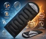 Спальный мешок теплый King Size (220х70см) Черный спальник одеяло | HappyShop 2534 фото