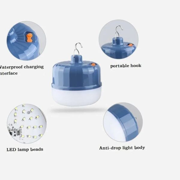 Лампа кемпінгова BL 2040 з акумулятором usb ball buble | HappyShop 1607 фото